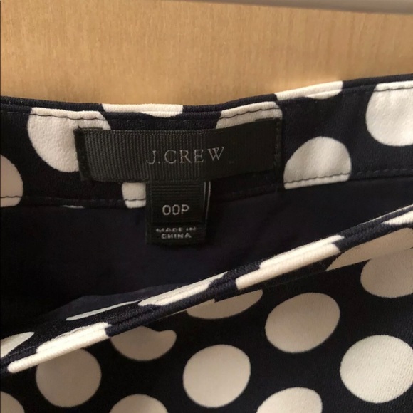 JCrew navy white polka dot ruffle skirt - Picture 3 of 4